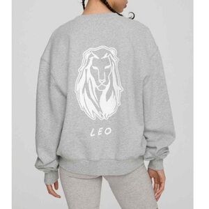 Good American Gray Leo the Lion Crewneck Boyfriend Sweatshirt Size 2 (Medium)